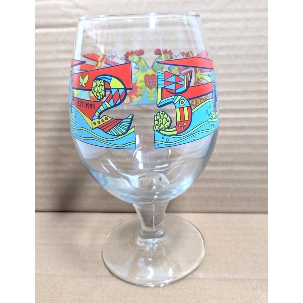 New Belgium Brewing 25th Tulip Shaped Beer Glass 12 set NEW in box